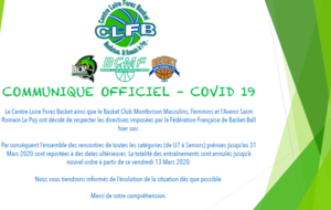 Centre Loire Forez Basket : Communiqué - COVID 19
