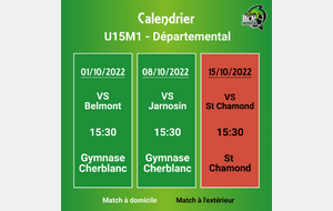 🏀 Calendriers matchs 🏀