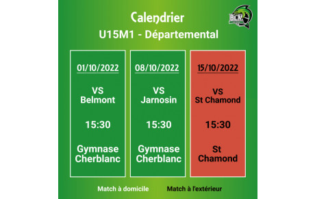 🏀 Calendriers matchs 🏀