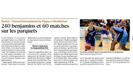 Tournoi de Pâques - article web le progrès 28/3